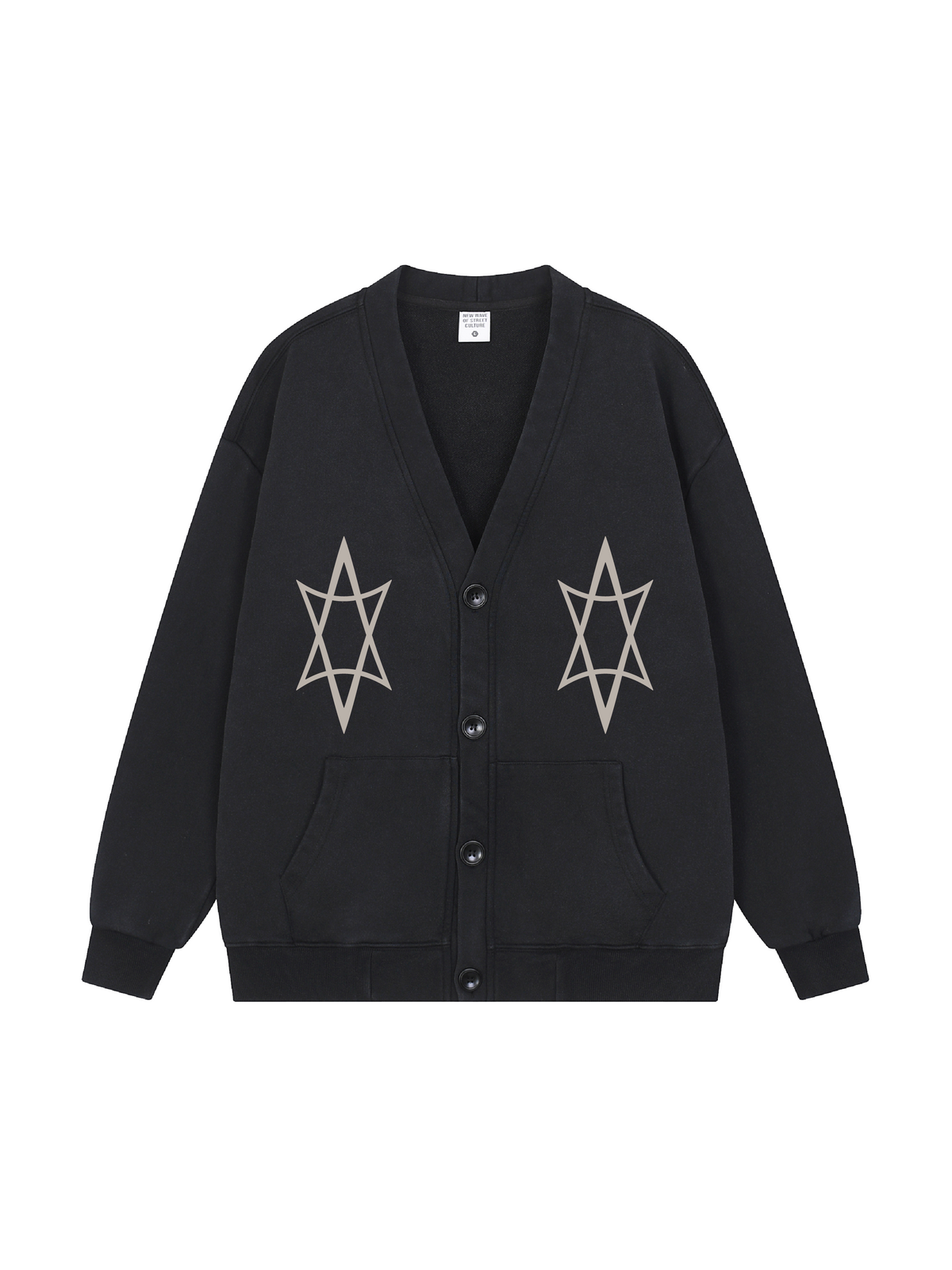 Grown Snow Washed Sweat Cardigan